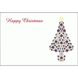 Christmas Message Card Bauble Tree