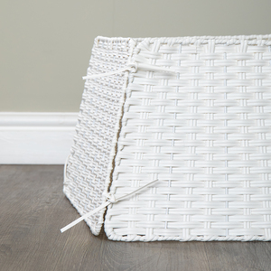 47cm x 46cm Samuel Alexander Foldable Faux Rattan Christmas Tree Skirt in White