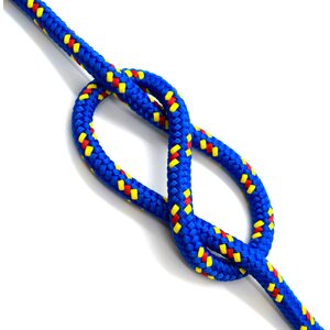 8mm x 100 metres / 328 ft of Blue & Yellow Polypropylene Rope, Solid Braided Poly Rope Cord Twine