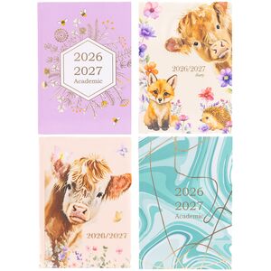2026 2027 Academic Diary A5 Week to View - Marble Mid Year Hardback Planner, August 2026 to July 202