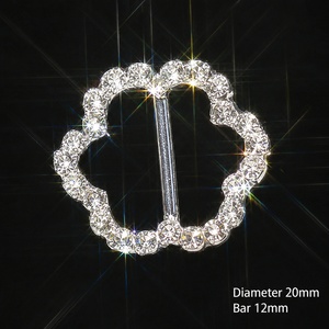 Pack of 10 Floral Flower Diamante Ribbon Slider Buckles
