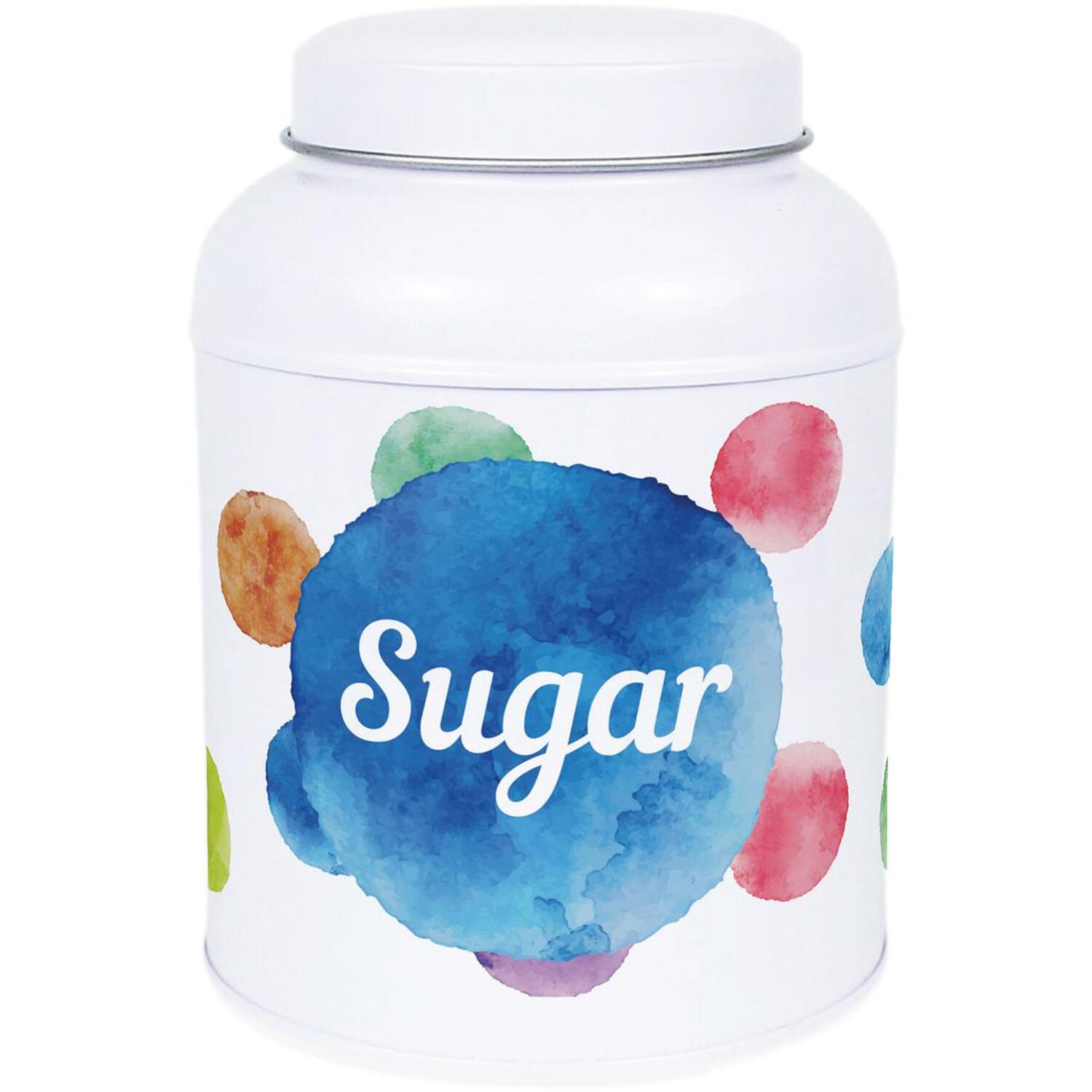 Purely Home Polka Dots Decaf Coffee Canister - Small Dome Lid Kitchen Storage Tin - Multicoloured