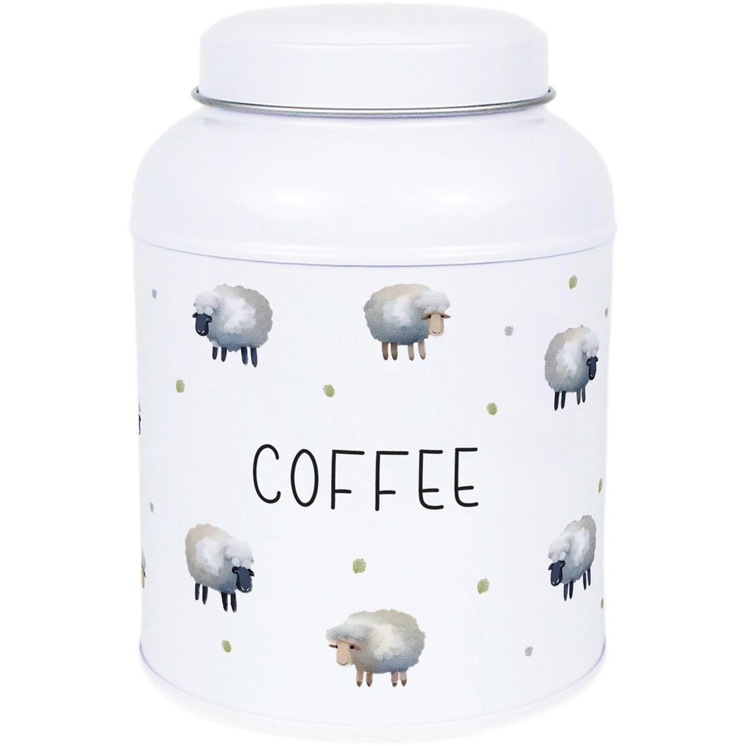 B&Q - Spring Sheep Coffee CanisterSmall Domed Lid Kitchen Storage Tin - Image 3