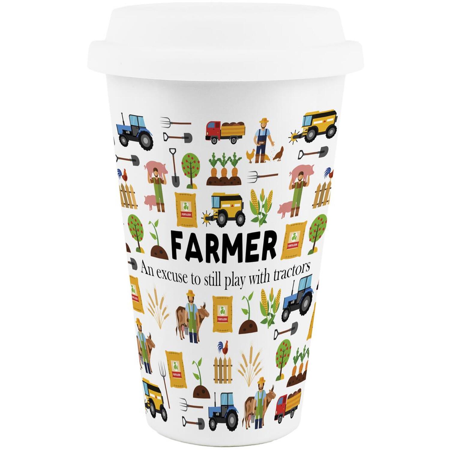 Image of Novelty Farmer Ceramic Travel Mug -&hellip;
