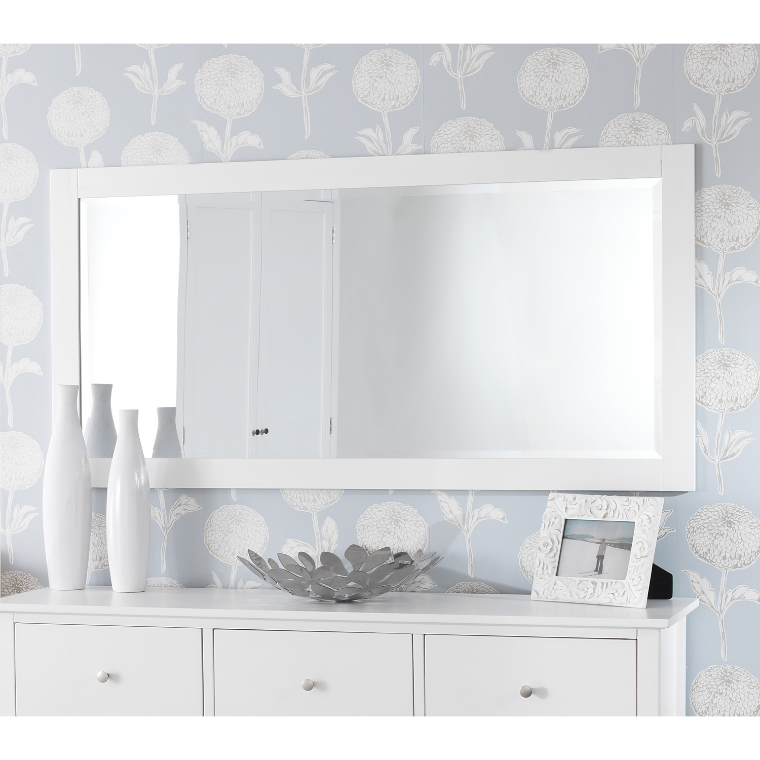 Statement Furniture Edward Hopper Rectangular Wall Mirror Extra Large White Pine - Image 3