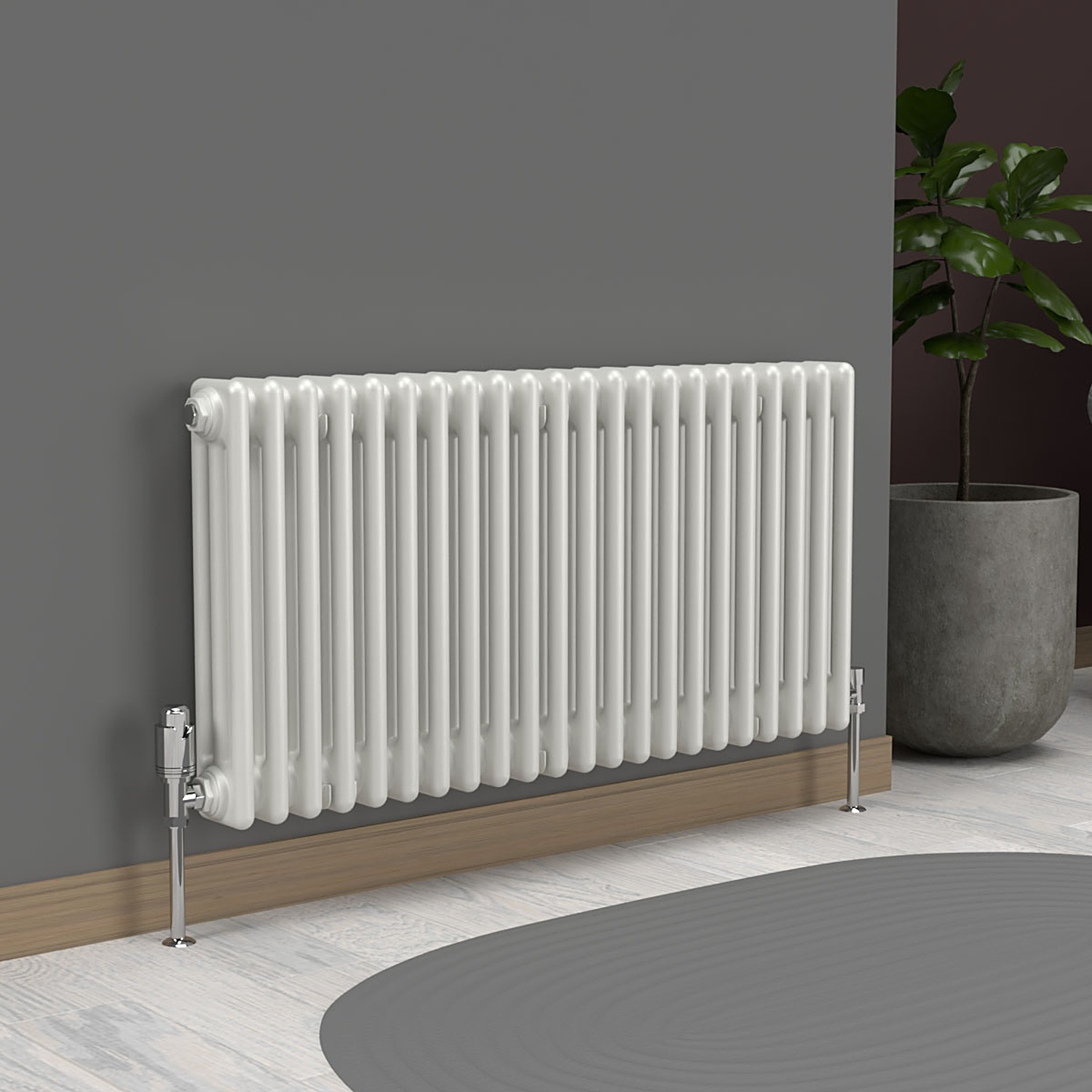 Lux Heat Horizontal 3 Column Radiator - White - 500 Mm X 1010 Mm. - White - Image 2