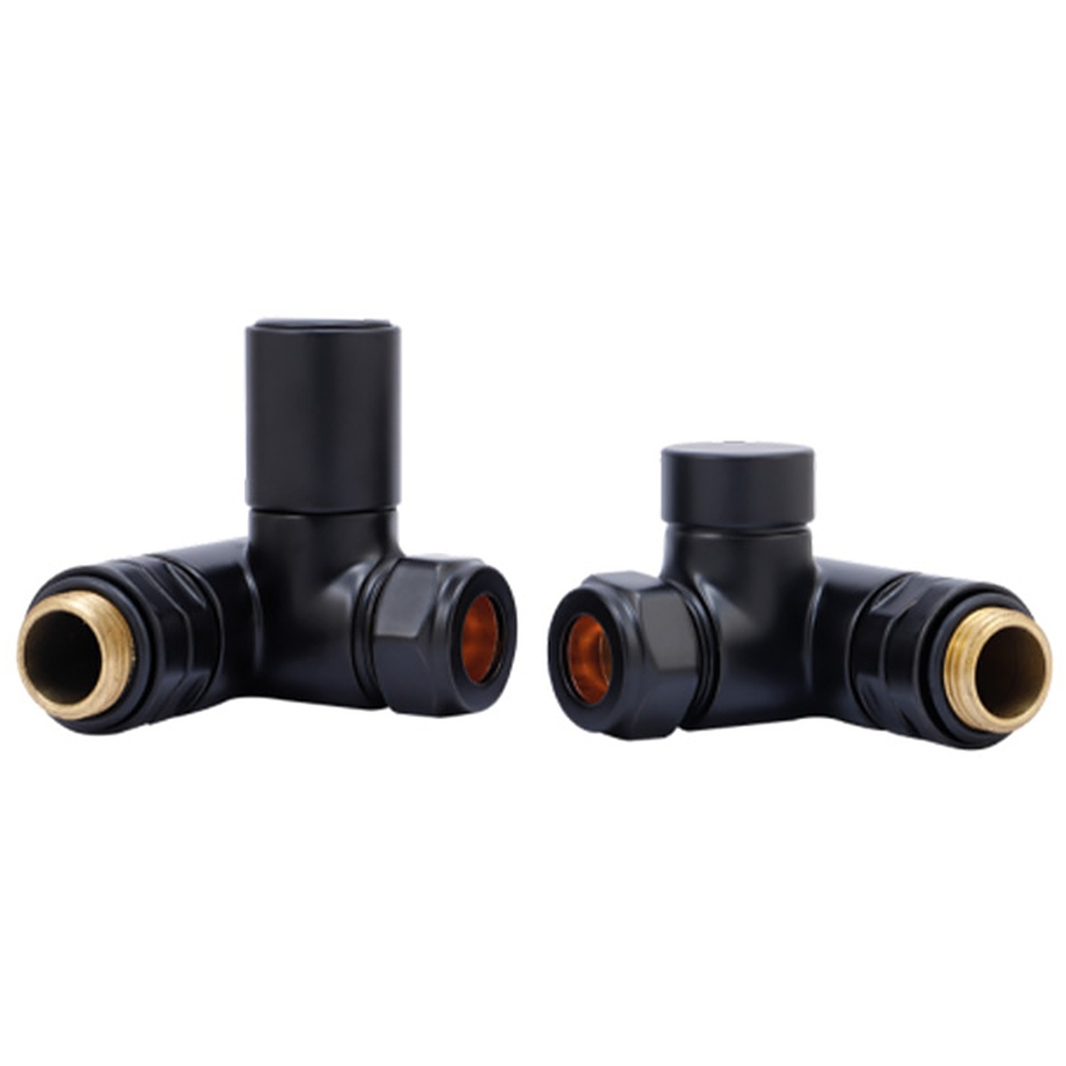 Lux Heat Dual-Fuel Corner Black Round Manual Valve Set - Black - Image 2