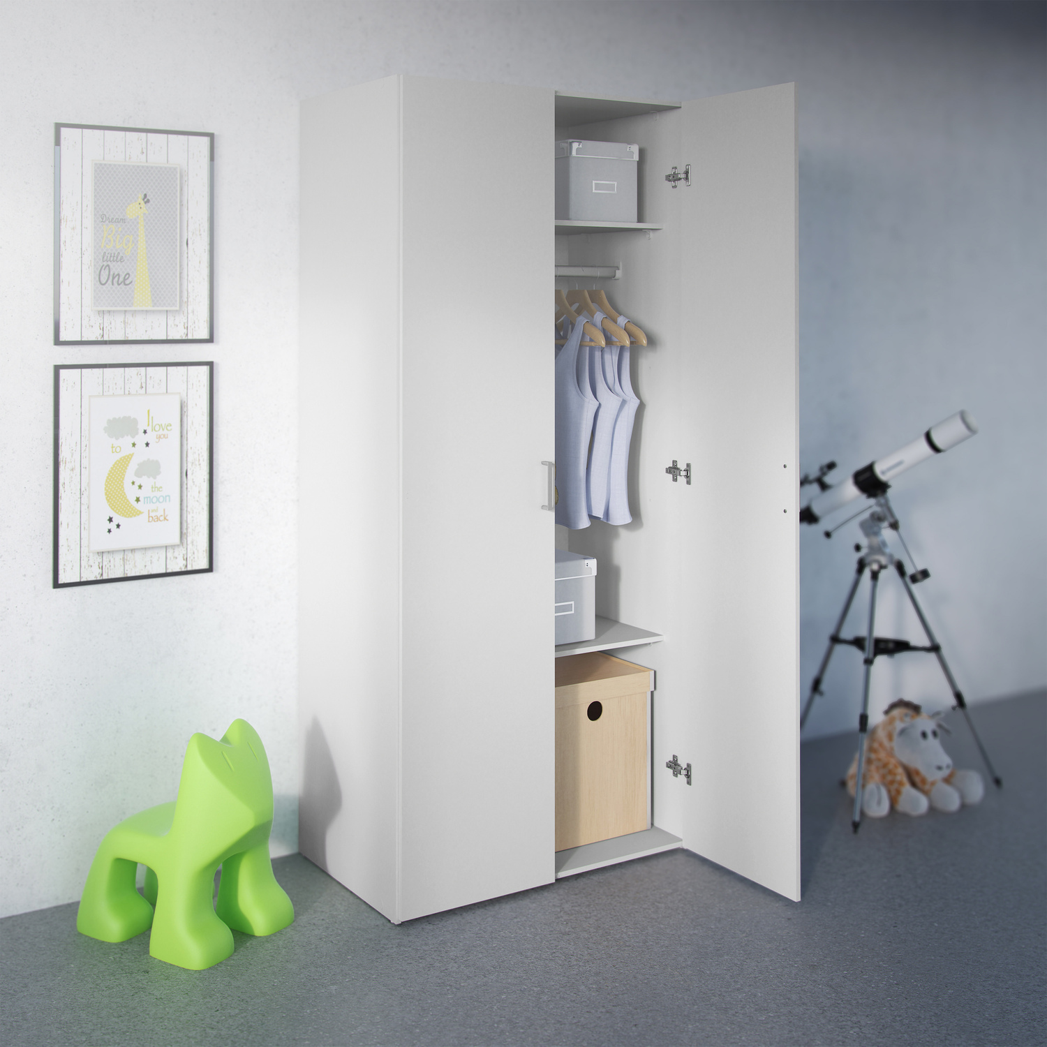 Furniture To Go - Space 2 Door Wardrobe - White - Image 4
