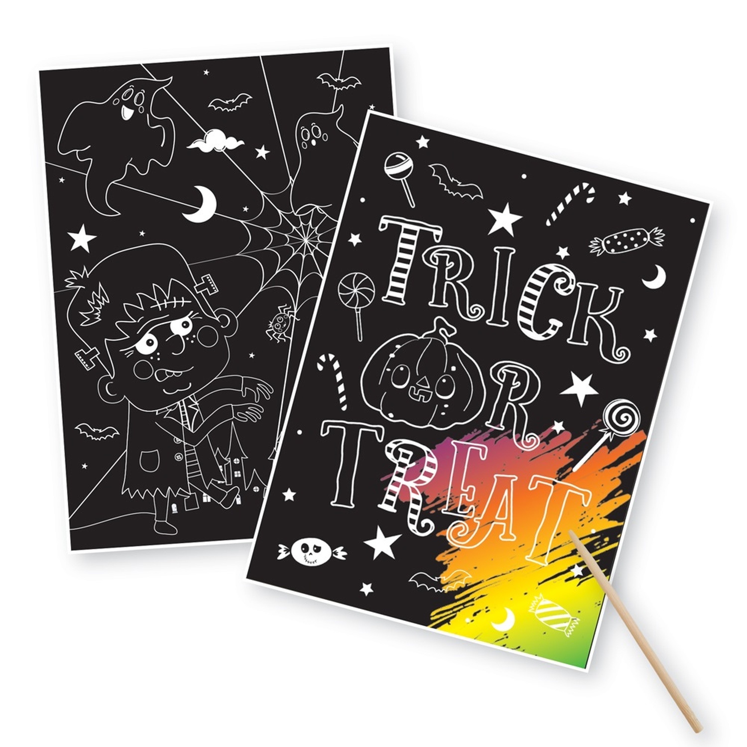  - Pack Of 2 Halloween Scratch Art Set - Image 3