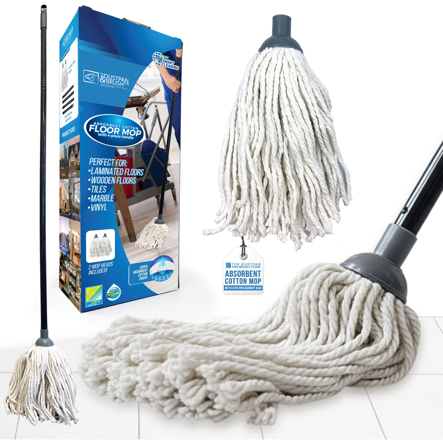 Image of Highly Absorbent Cotton Floor Mop Set&hellip;