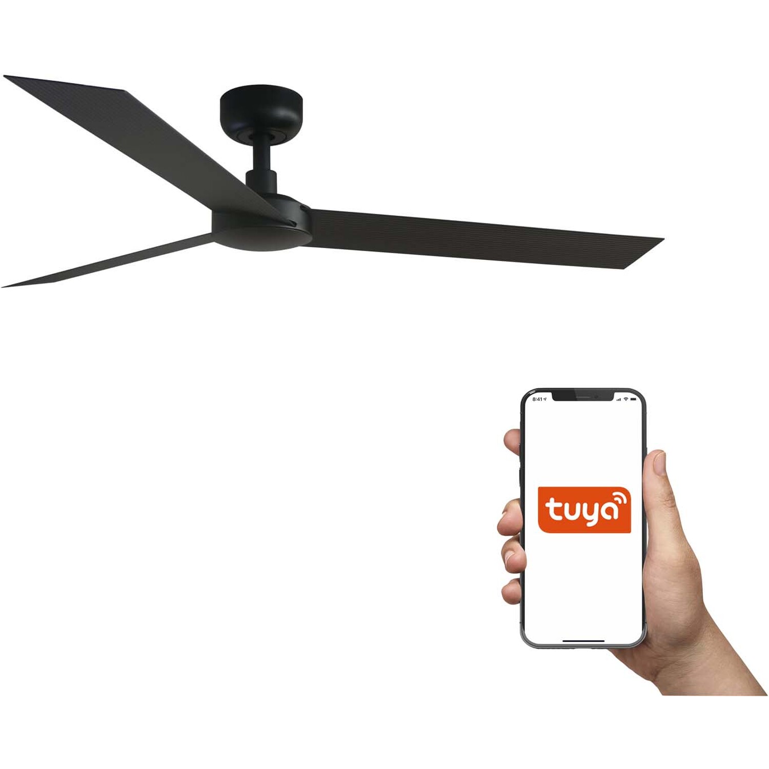B&Q - Luminosa Cruiser Large 3 Blade Ceiling Fan Matt Black Tuya Smart System - Image 2
