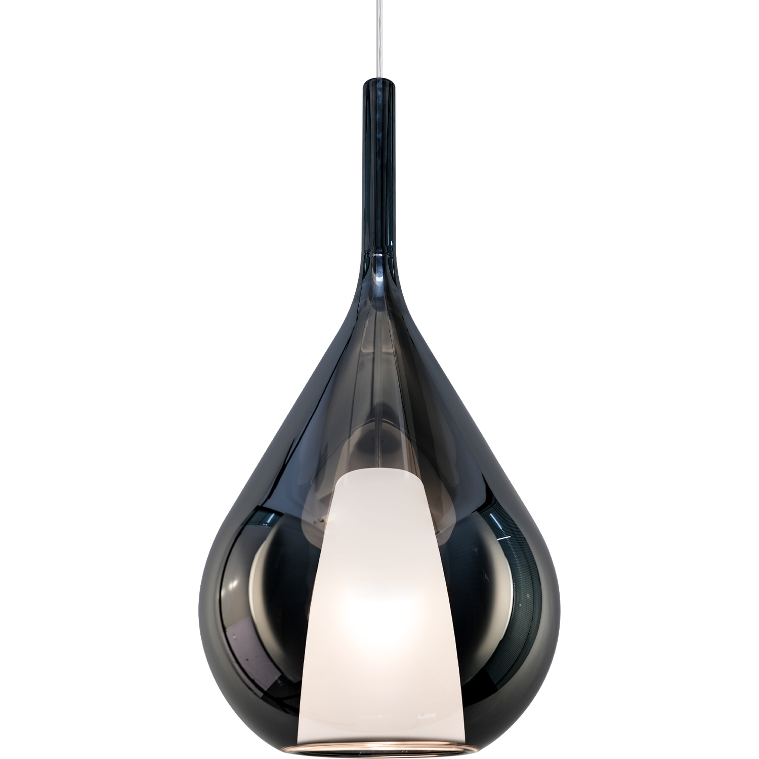 Kalique Ill 28cm Teardrop Dome Pendant Ceiling Light Smoke 1x E27 - Image 2