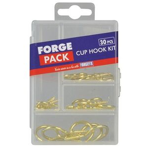 Forgefix Cup Hook Kit Forgepack 30 Piece (UK Plug)