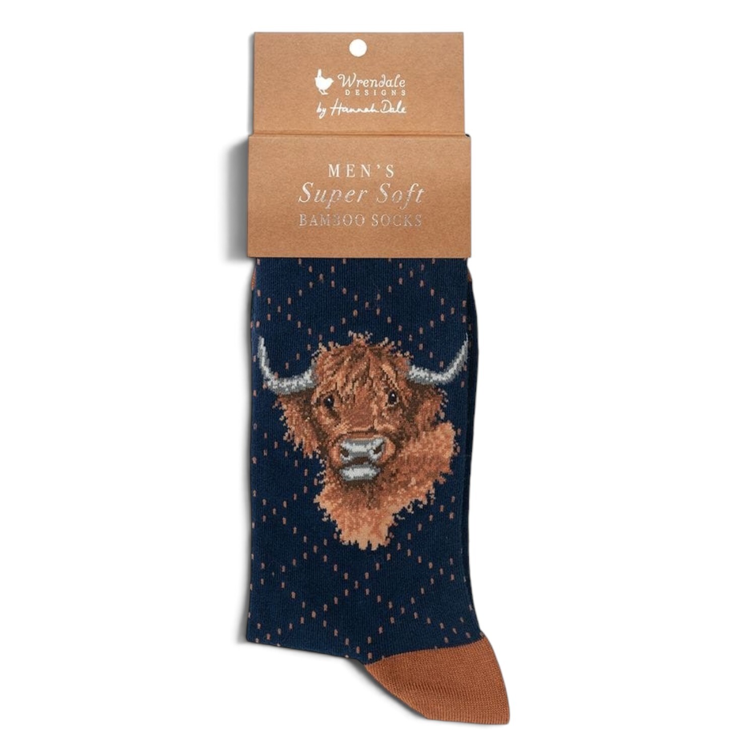 Wrendale Designs Illustrated Animal Socks For Men - Choice Of Design B - Navy Blue With Animal Design - Image 4