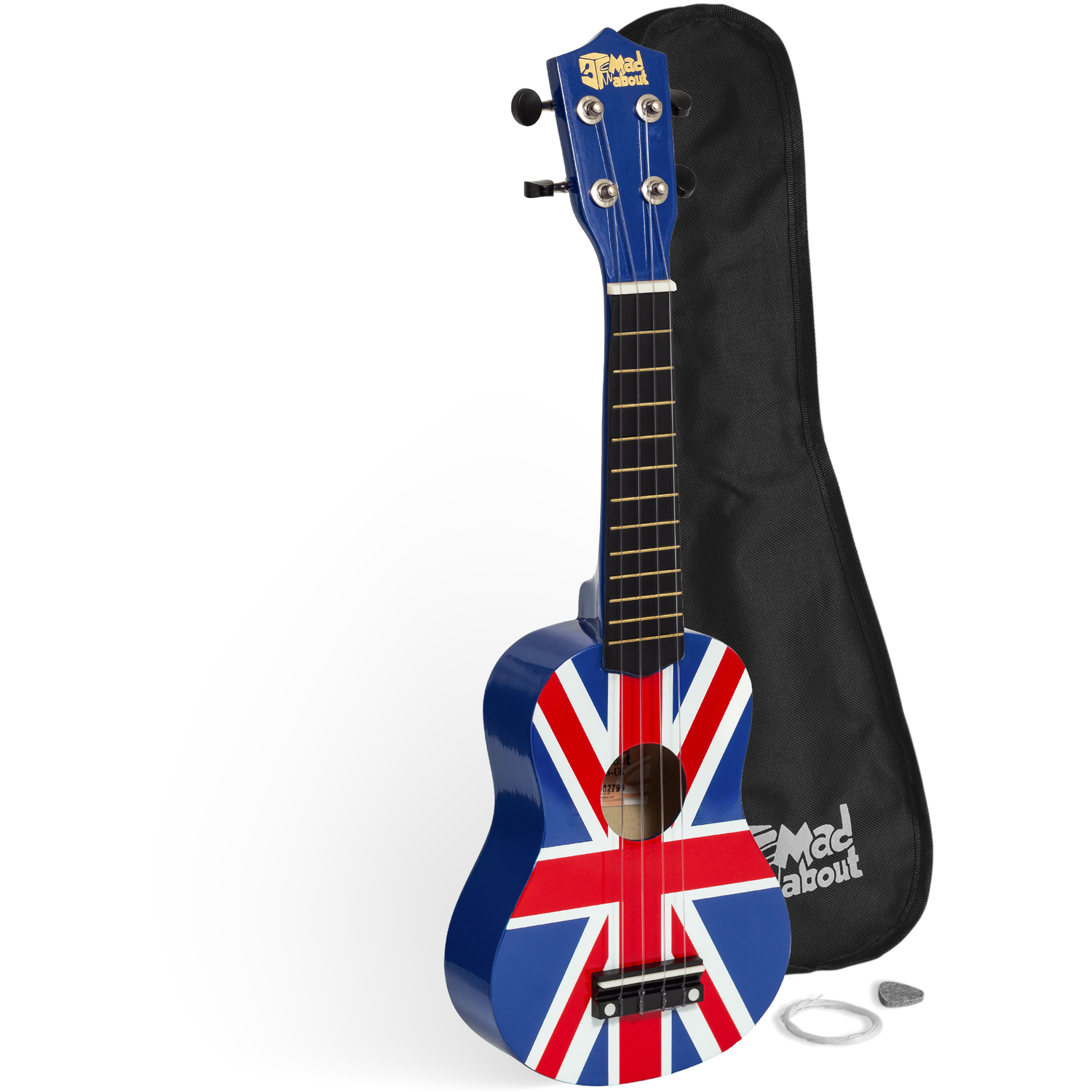 Mad About Soprano Beginners Ukulele With Bag, Pick & Carbon Strings - Union Jack