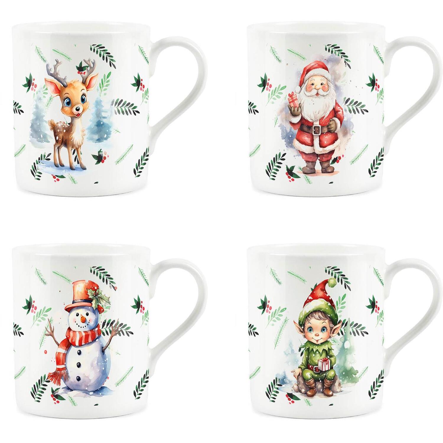 Christmas Mugs Set - Xmas Present Novelty Bone China Tea/Coffee Cups Gift - Image 3
