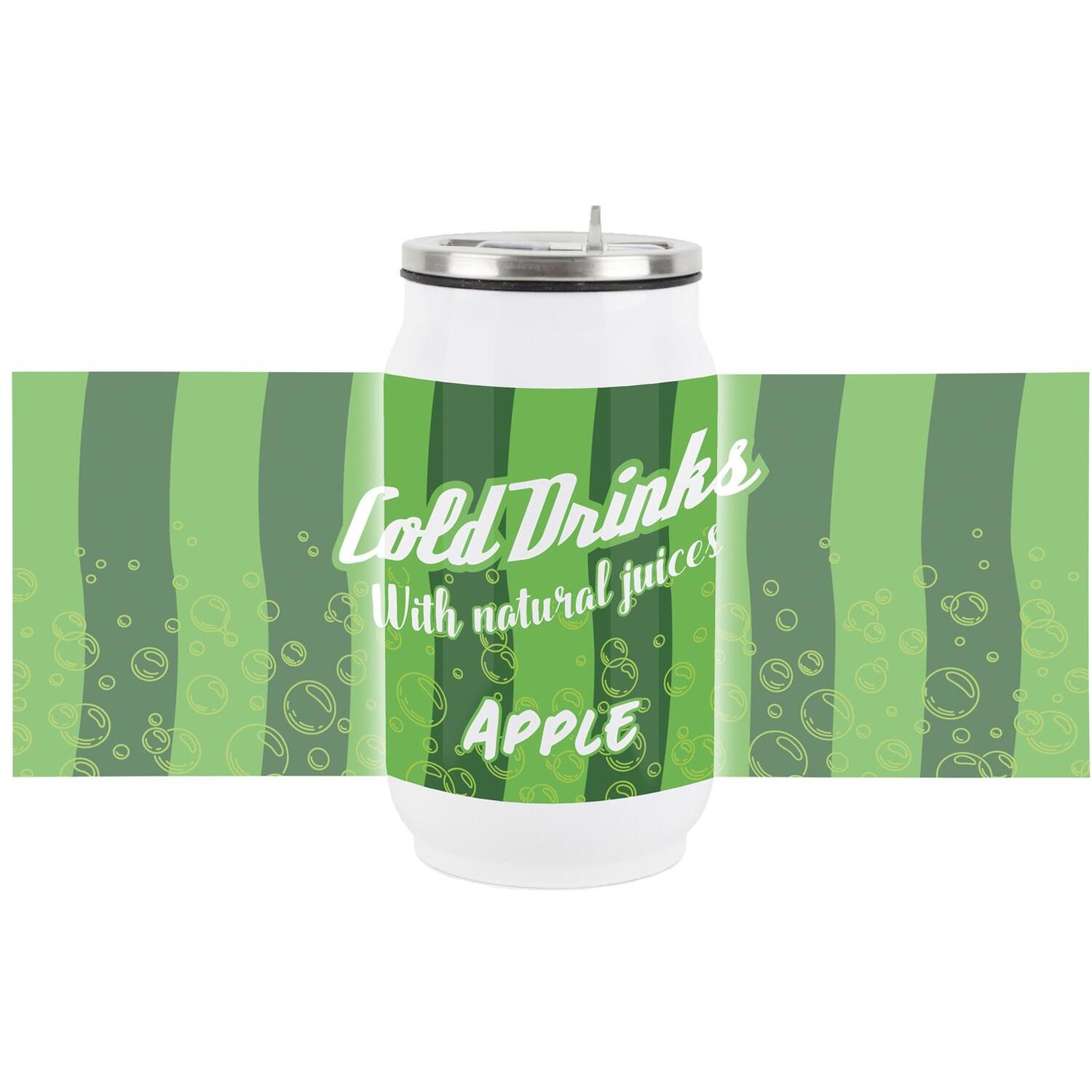 B&Q - Retro Apple Soda Can Drinking Flask With Straw - Image 2