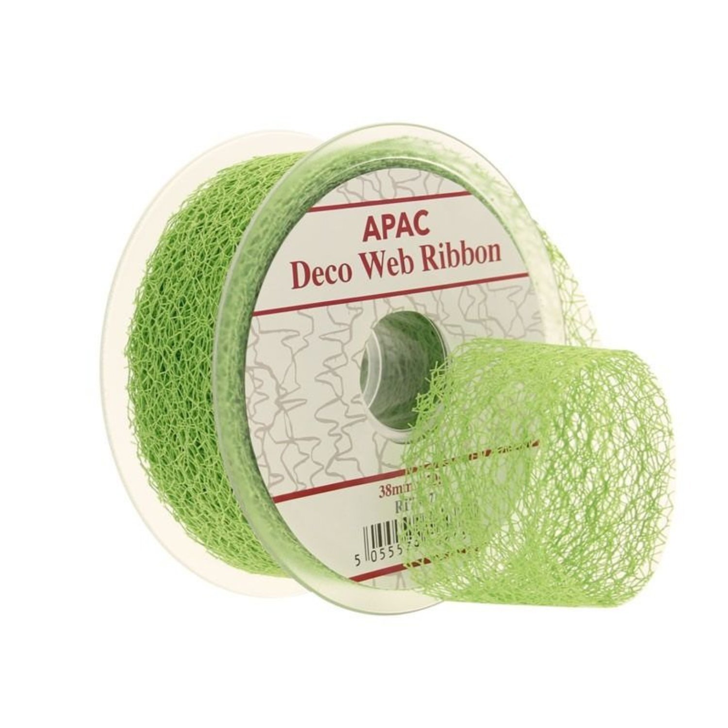  - Green Deco Web Ribbon 38mm X 20M 2 PackLime - Image 3