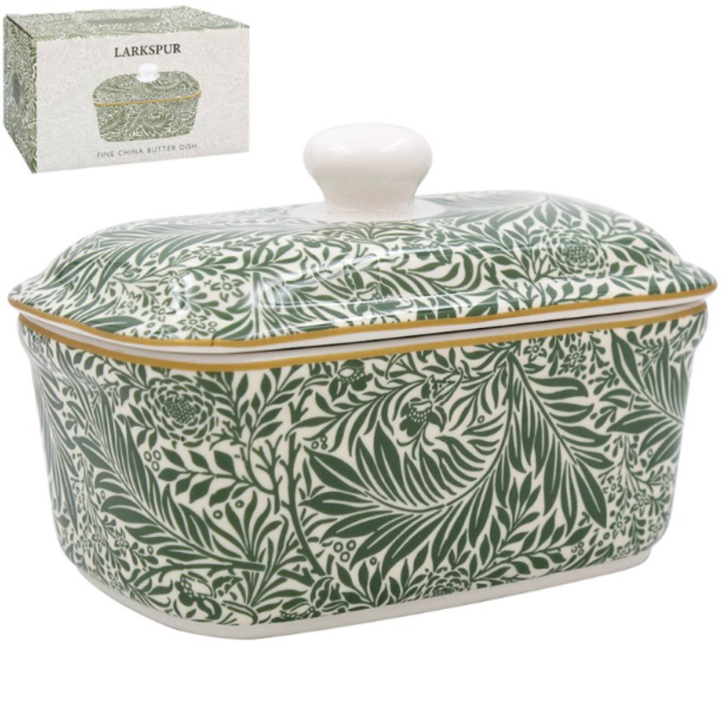 Image of Larkspur Butter Dish Green Butter Dish&hellip;