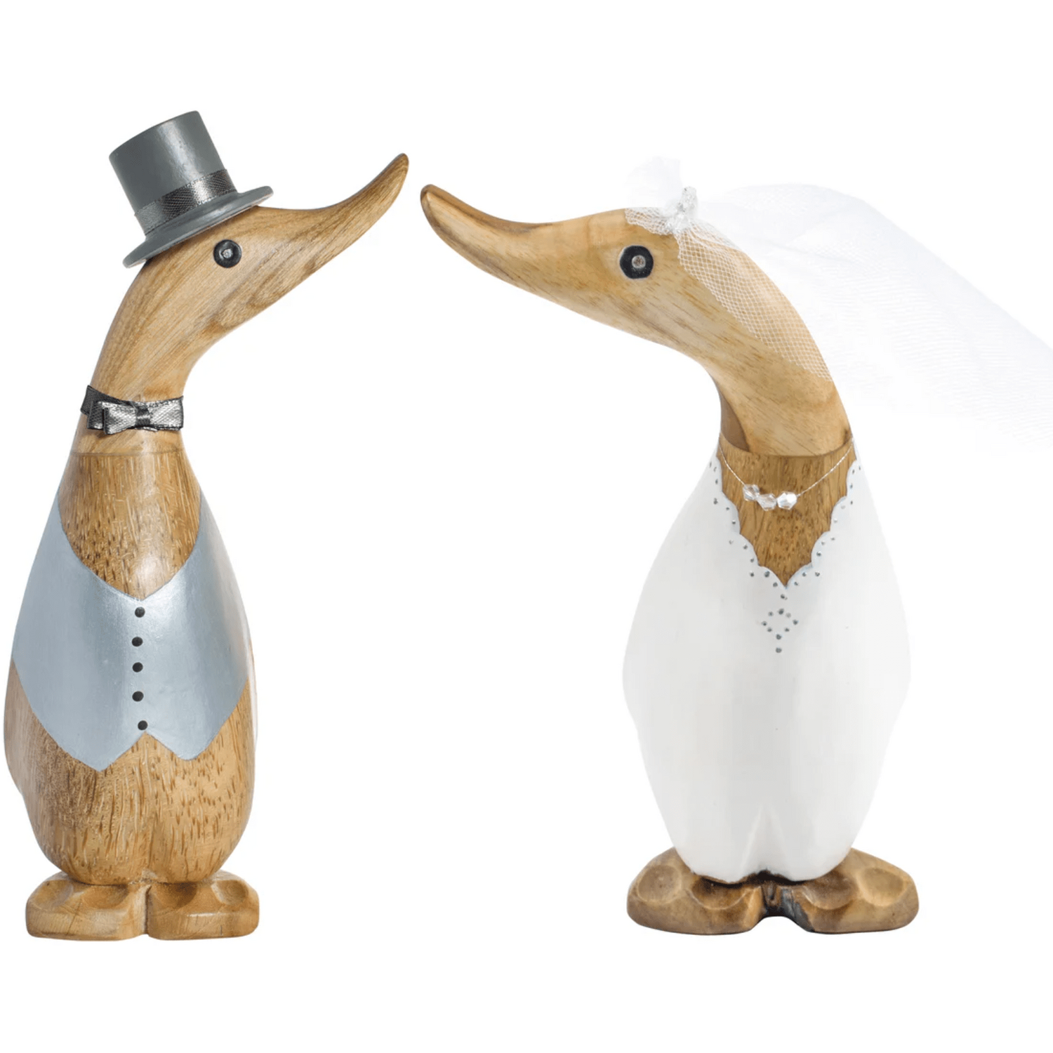 Dcuk Unisex Natural Wooden Wedding Ducklings Wooden Ornament 18 Cm | : Small - Image 2