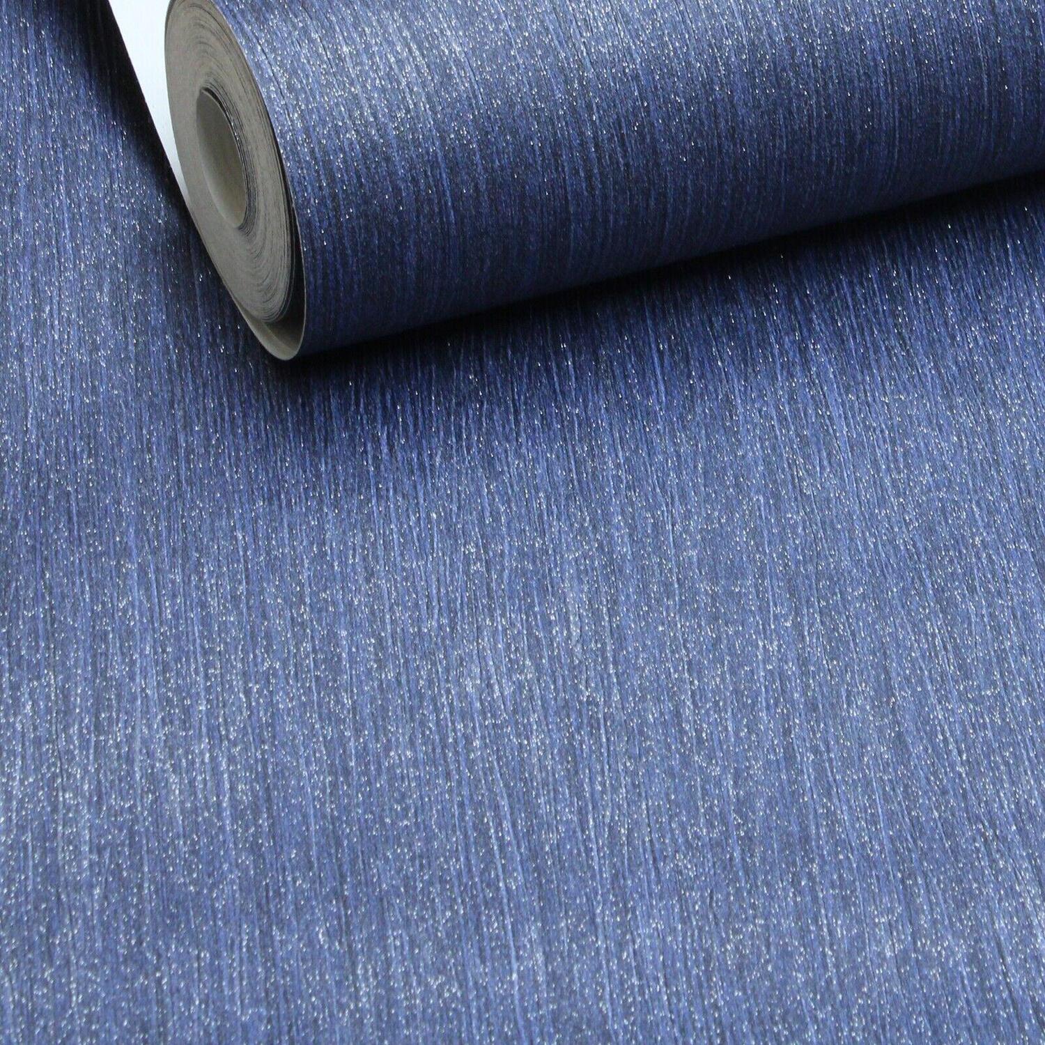 B&Q - Plain Dark Navy Midnight Blue Glitter Shimmertextured Crystal Vinyl Wallpaper - Image 2