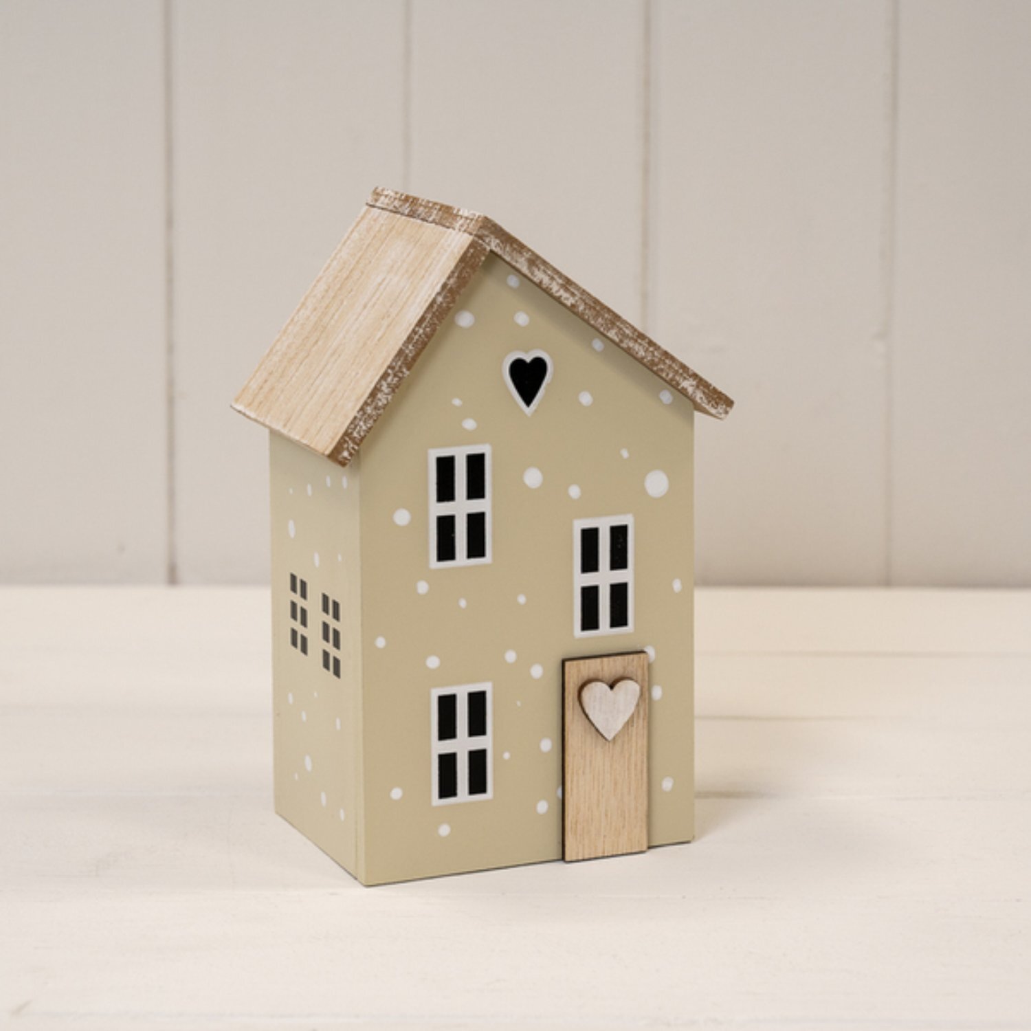Kdmd Unisex Beige Sage Green Wooden House Decoration - 18Mm In - Image 2