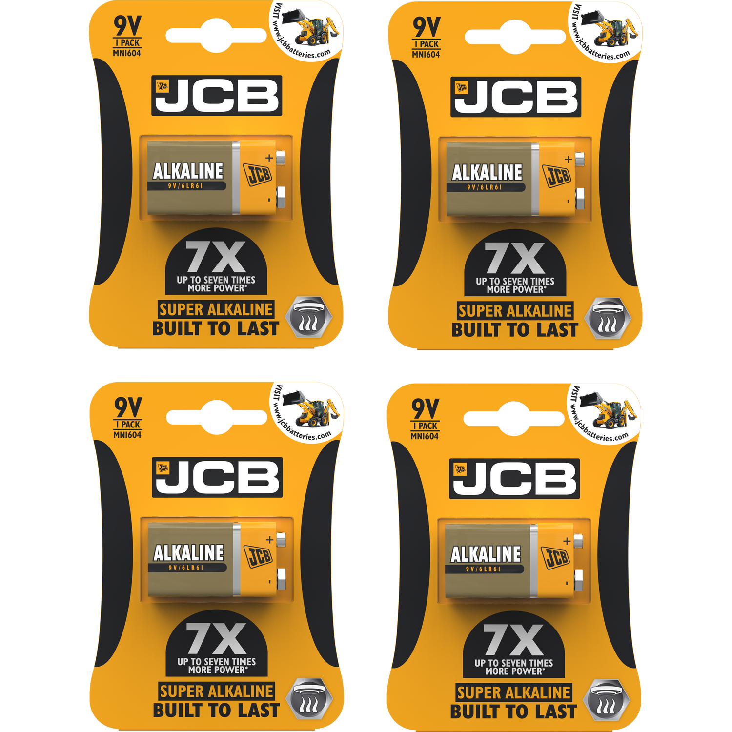 4 Pack JCB Super Alkaline 9V Batteries Reliable for Toys & Gadgets - Image 2