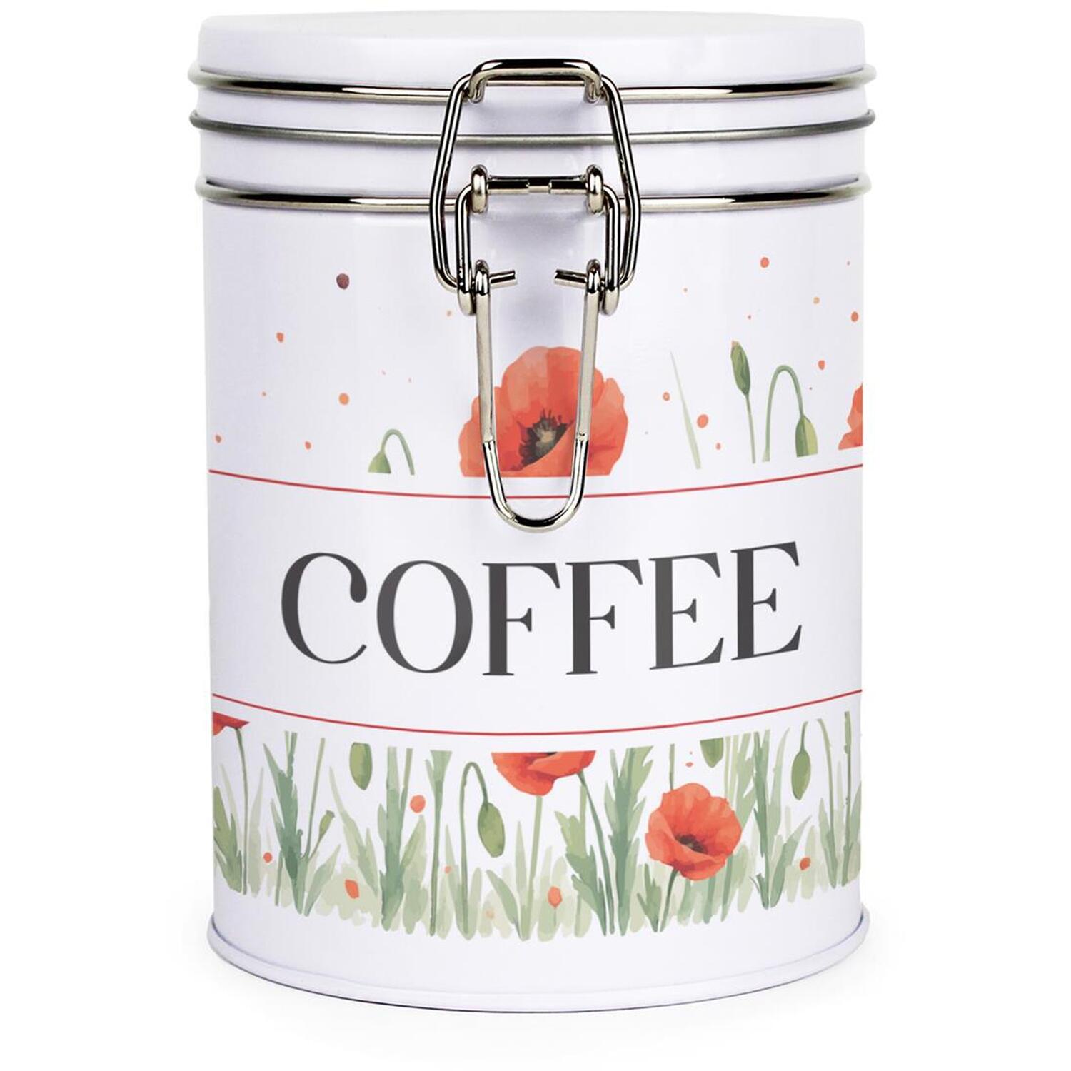Purely Home Summer Poppies Clip-Lid Kitchen Storage Canister - Coffee