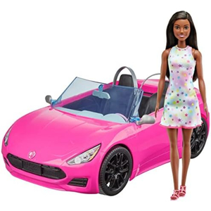 Barbie Convertible Car and Brunette Doll, HBY30