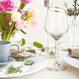 The Mia Gina Series Slanted Gold Wine Glasses