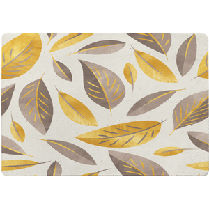 Botanical Gold And Purple Leaf Designer Rug