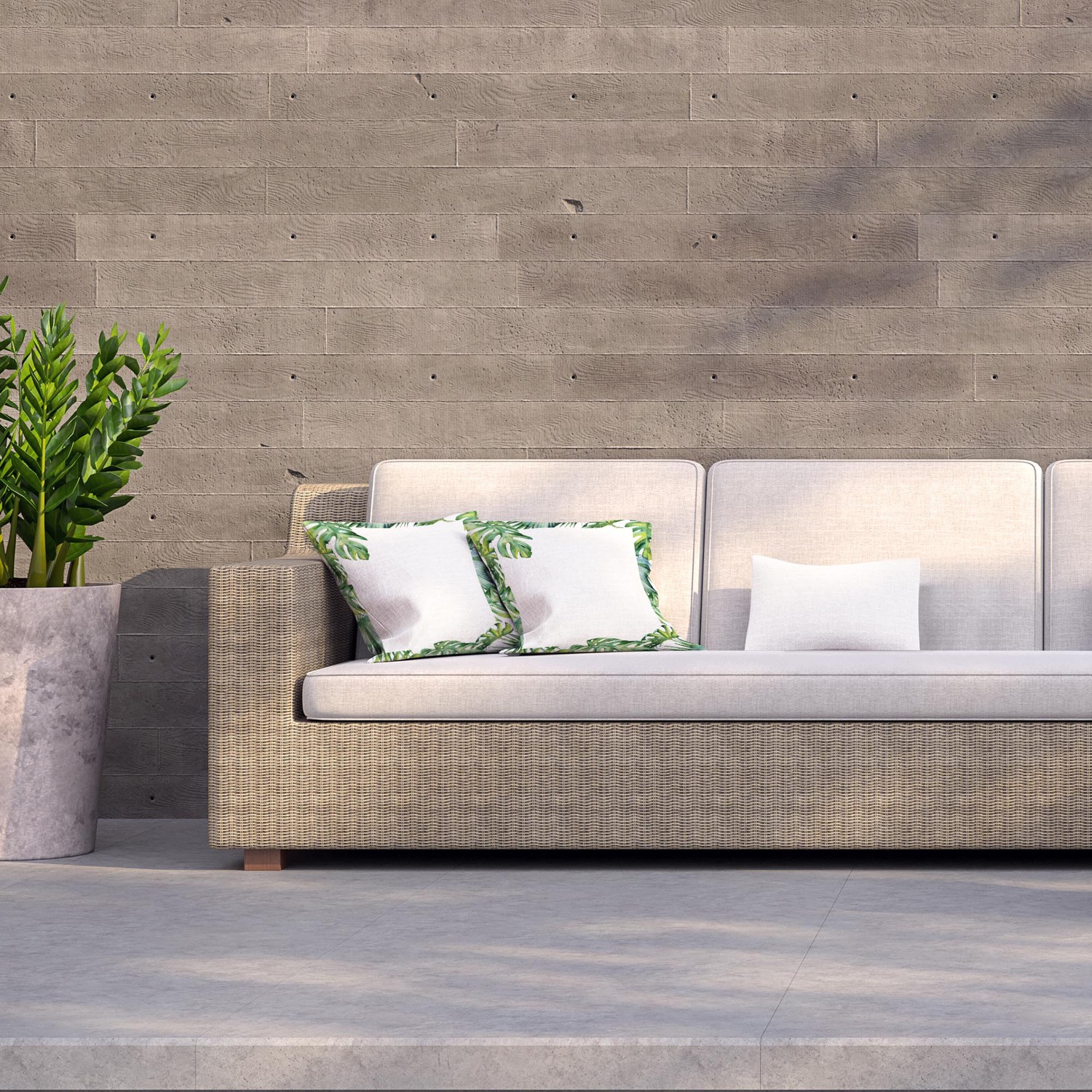 Botanical Leaves Border Outdoor Cushion - Green / 60cm
