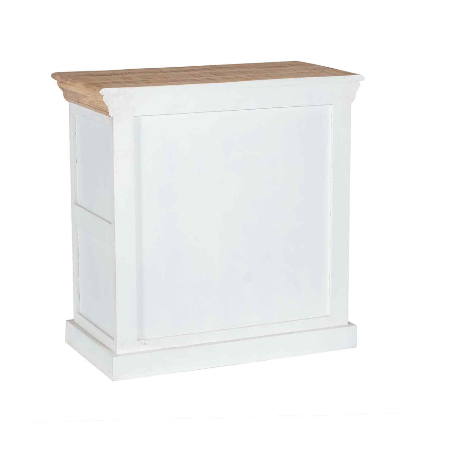Solid Mango Wood Small Sideboard White - White