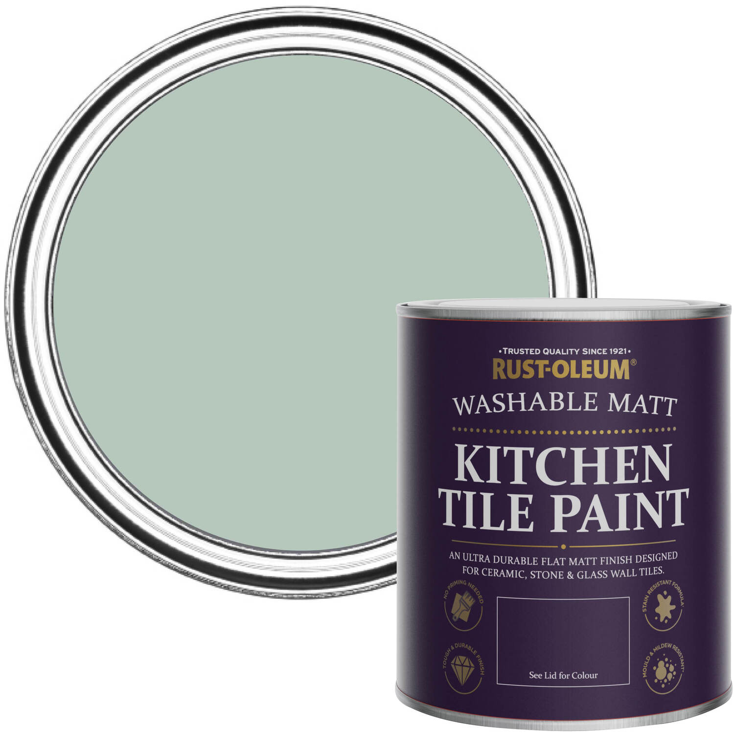 Rust-Oleum  Kitchen Tile Paint Matt - Leaplish 750ml -  green