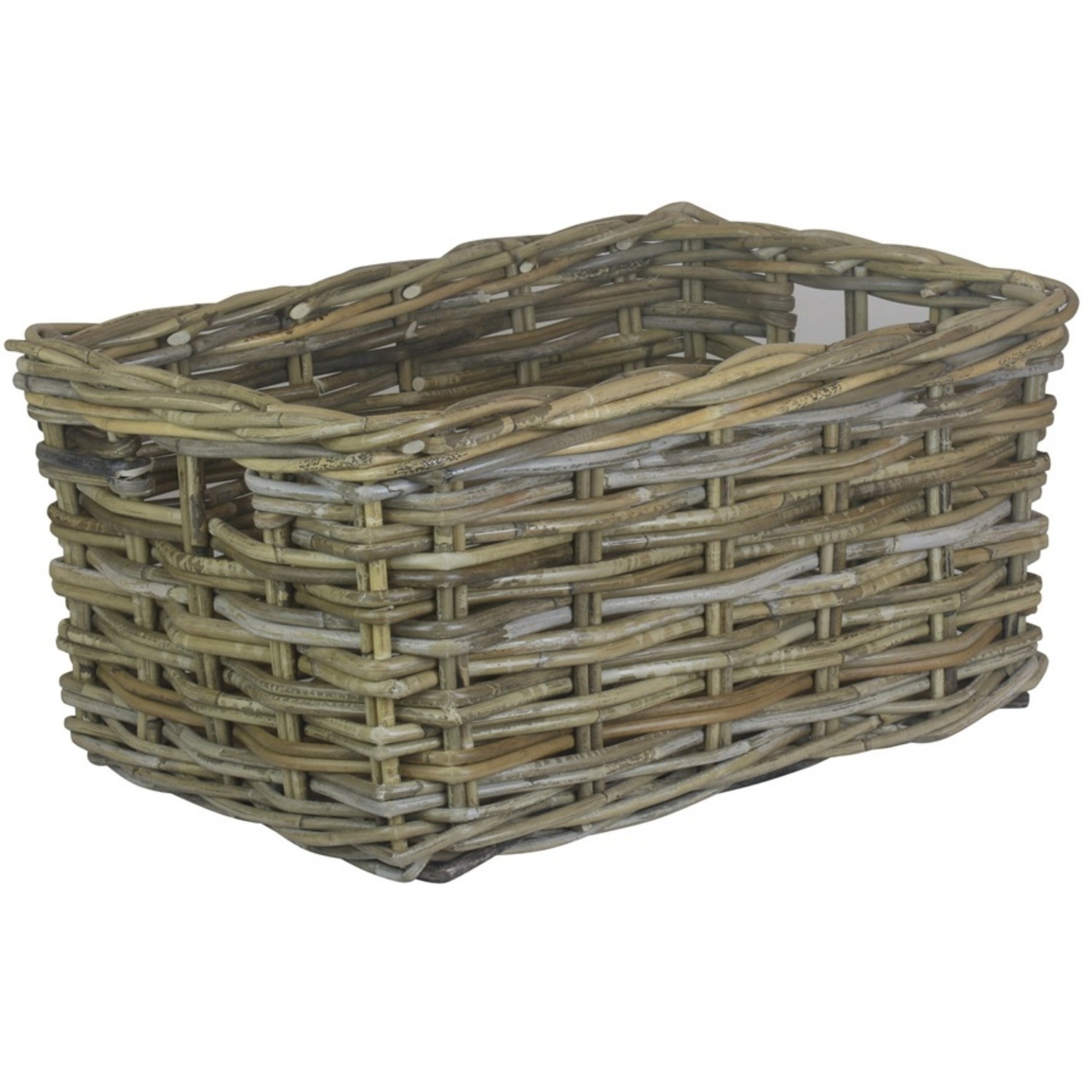 Rectangular Grey Rattan Storage Baskets - Grey / 47cm / 1.3kg