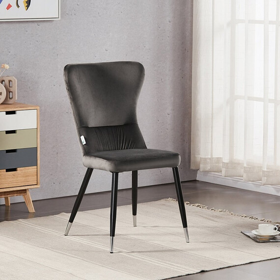 Single New York LUX Velvet Dining Chair Upholstered for Kitchen Dining Room