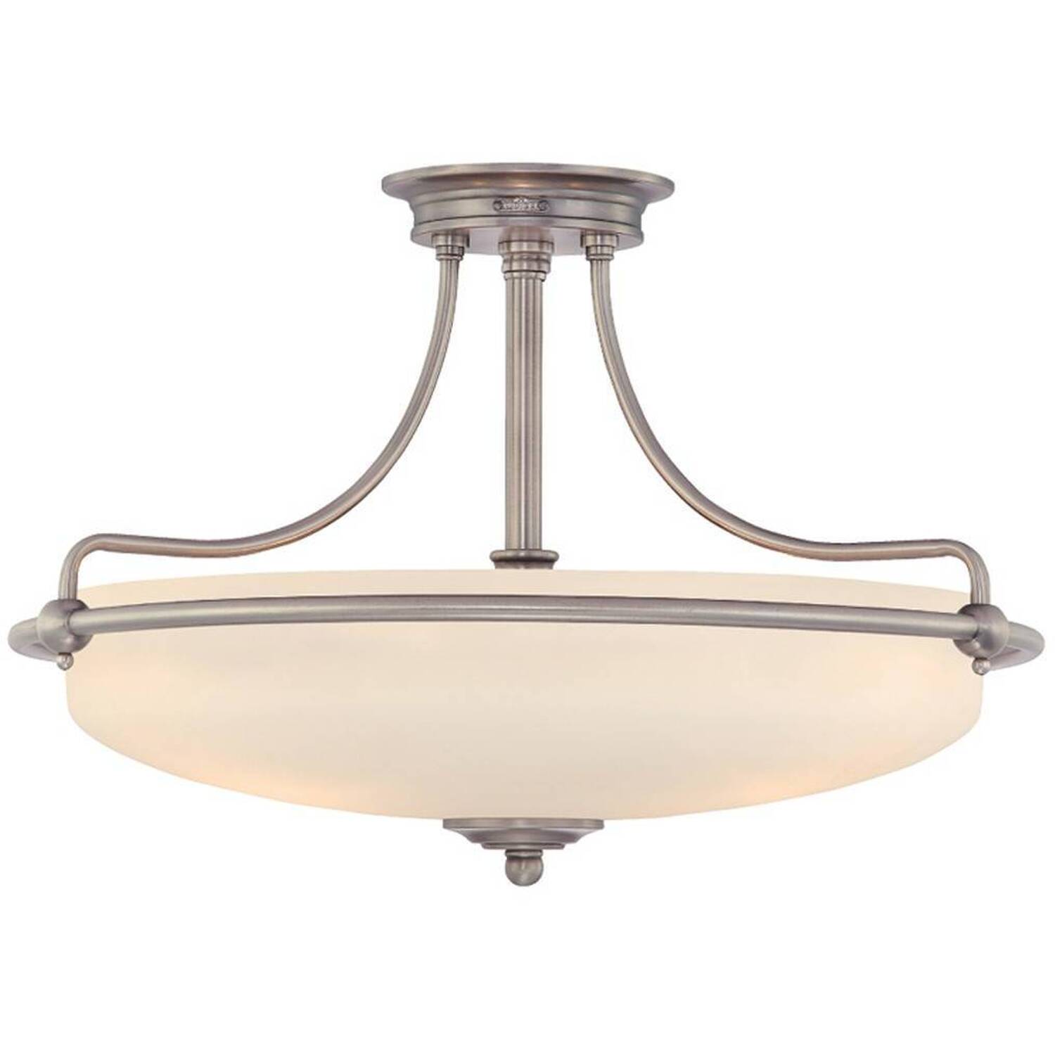 Griffin 4 Light Semi Flush Ceiling Light Antique Nickel, E27 - Antique Nickel