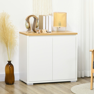 HOMCOM Sideboard Storage Cabinet with Double Doors and Adjustable Shelf