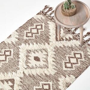 Homescapes Lhasa Handwoven Diamond Pattern Kilim Wool Rug