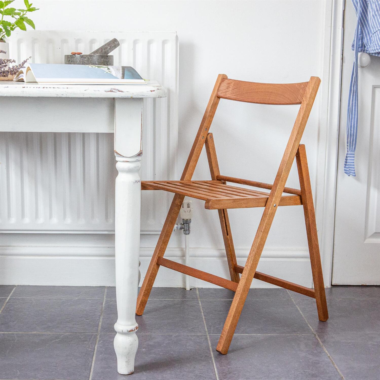 Beech Wood Folding Chair - Walnut 7kg