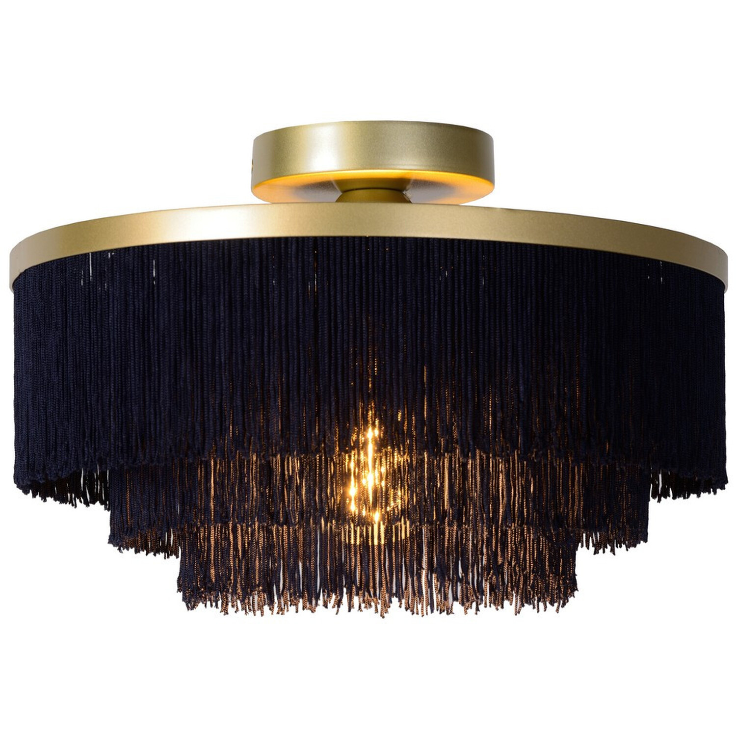 Extravaganza Frills Vintage Flush Ceiling Light Matt Gold - Brass thumbnail
