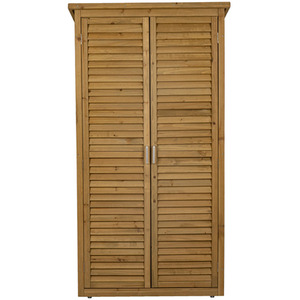 Light Brown Tall Wooden Garden Storage Shed shot 3838251
