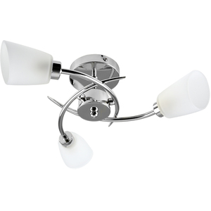 3 Way Polished Chrome Ceiling Light With Frosted Glass Shades
