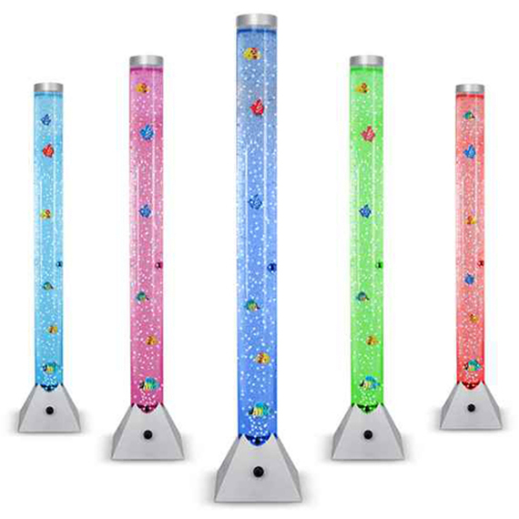 LED Colour Changing Novelty Sensory Tower Fish Bubble Lamp - 90cm