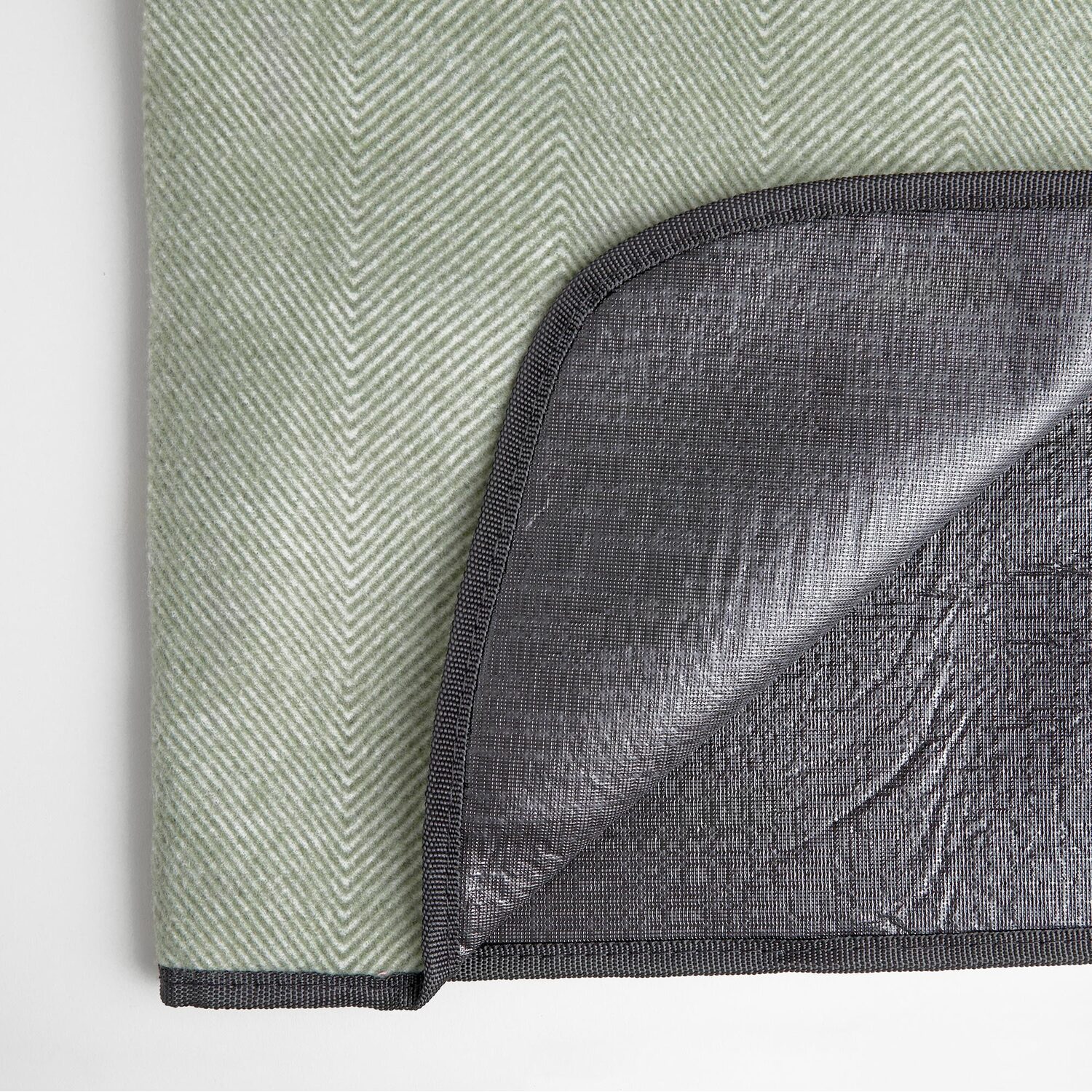 Small Waterproof Outdoor Picnic Blanket - Green Fleece Pvc
