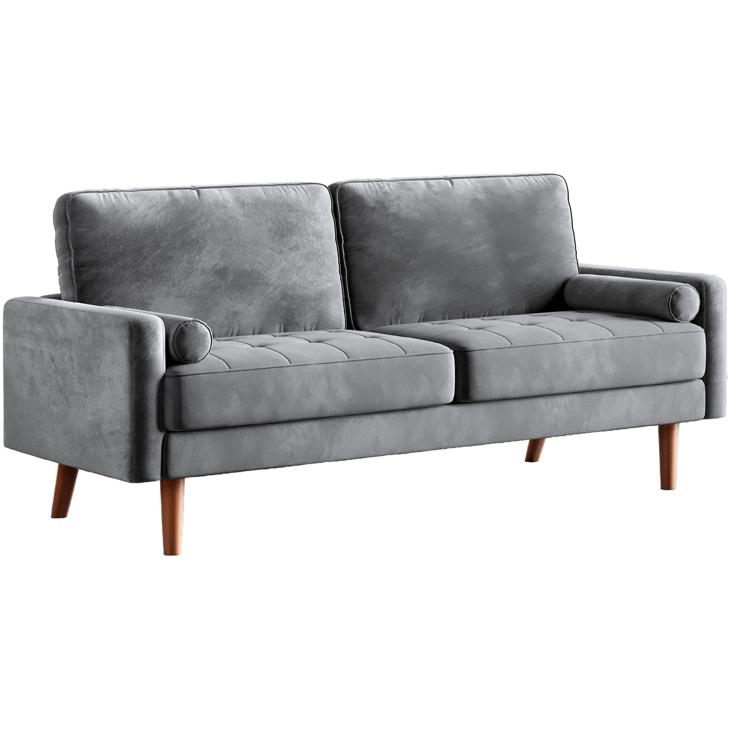 STACCATOAS - Velvet Sofa 3 Seater Couches - Grey thumbnail