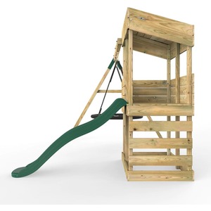 Brown / 223cm Wooden Lookout Tower Playhouse with 6ft Slide shot 5044313