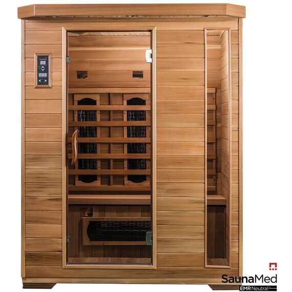 3 Person Indoor Luxury Cedar FAR Infrared Sauna EMR Neutral