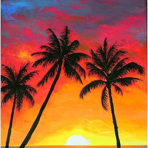 Palm Tree Sunset Diamond Art Painting