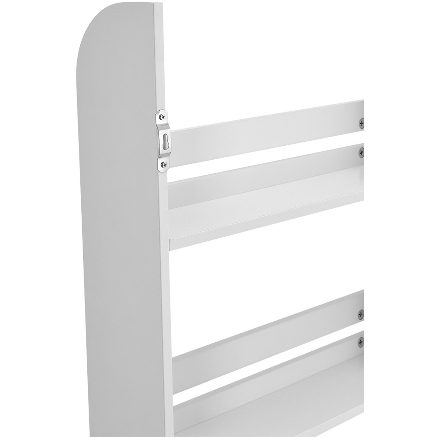4-tier Wooden Modern Wall-mounted Shelf - White